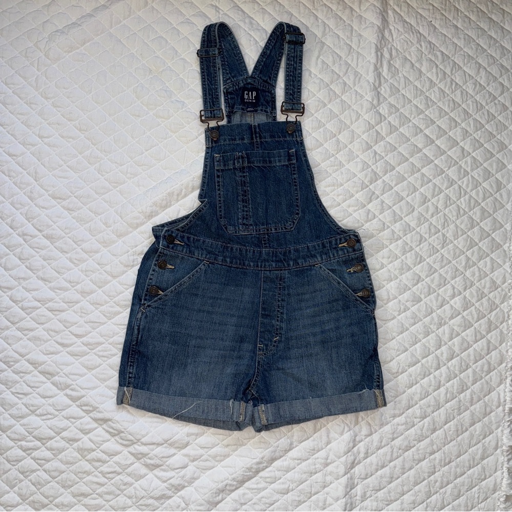 GAP Womens Xs Blue Denim Short Overalls